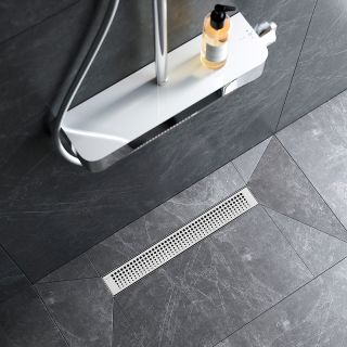 Душевой лоток AM.PM MasterFlow 50 W01SC-P11-050-01SB с решеткой Хром матовый Cut Gradient