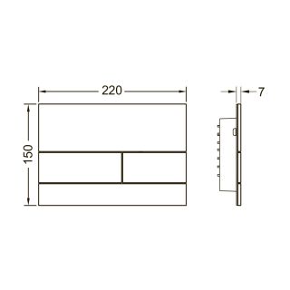 Клавиша смыва TECE TECEsquare 9240825 чёрный матин
