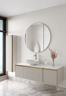 Пенал подвесной Armadi Art Quatro 791-CM-RIB-MG 35 см кашемир/золото матовое