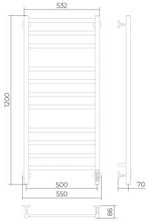 Электрический полотенцесушитель Larusso Классик премиум П11 50x120см хром 4670078536259