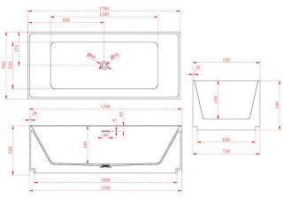 Ванна из искусственного камня NT Bagno Lieto NT222 170x75см белый матовый
