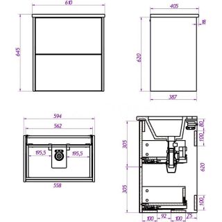 Тумба под раковину La Fenice Tesoro FNC-01-TES-PB-60-2 Белая матовая 60 см