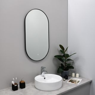 Зеркало FIXSEN с подсветкой LED овальное 40х80 см черное (FX-3080B)