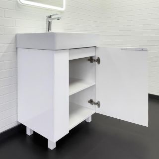 Тумба с раковиной Comforty Асти 60 00-00019247 Белый глянец