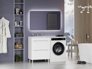 Напольная тумба под раковину Misty Байкал 130 L УТ000014752 68.6 см белый