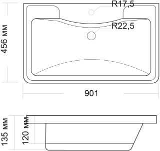 Мебельная раковина Madera Adel 4627173210256 90см белый
