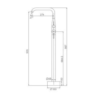 Напольный смеситель для ванны Raglo R20.33 хром