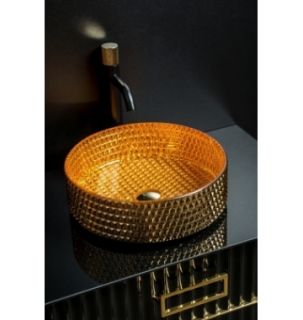 Раковина накладная Boheme золото 817-G