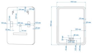 Зеркало с подсветкой и музыкальным блоком Art&Max Genova 60x80см чёрный AM-Gen-600-800-S-F-MFP