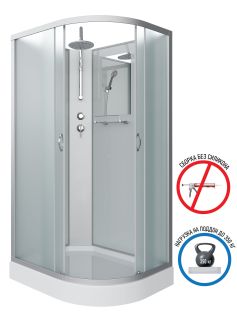 Душевая кабина Niagara NG-3312-14LBKT 120x80см серебро/матовое