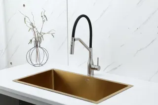 Смеситель для кухни Gappo G4098-15 с гибким изливом сатин