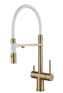 Смеситель для кухни Rose R958G золотой сатин