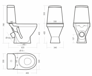Унитаз-компакт Sanita Лада Стандарт белый