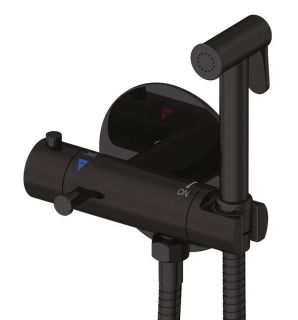 Гигиенический душ с термостатом Rose R915H чёрный матовый