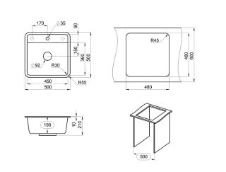 Мойка кухонная Granula Standart 5001, БЕЛЫЙ