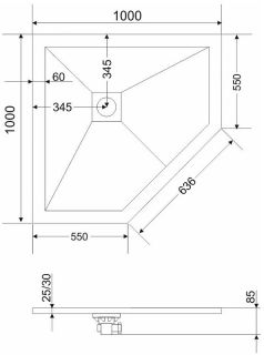 Душевой поддон Grossman Strong GR-S19090D 90x90см белый