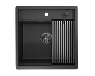 Мойка кухонная Granula 5051, ЧЕРНЫЙ МАТОВЫЙ