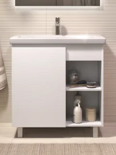 Тумба под раковину напольная Vigo Milos 318 80 см поставляется в разобранном виде белый