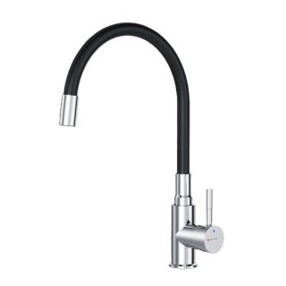 Смеситель для кухни Am.Pm X-Joy S F85B07602 с гибким изливом чёрный/хром
