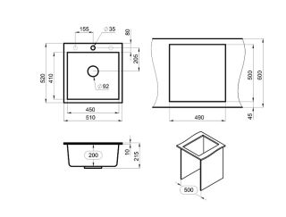 Мойка кухонная Granula 5102, АРКТИК