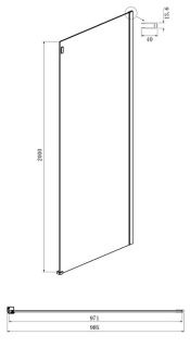 Боковая стенка Ambassador Benefit 100HBB 100см чёрный/тонированное