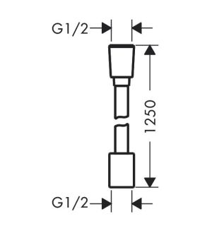 Шланг для душа Hansgrohe 28220340 чёрный хром шлифованный
