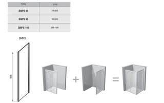 Боковая часть Ravak SmartLine SMPS-100 9SLA0A00Z1 Transparent профиль хром левый