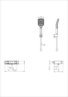Смеситель для ванны с душем Wonzon & Woghand Shelf WW-B2551-BG с термостатом брашированное золото