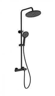 Душевая стойка Wonzon & Woghand Muse Corno WW-B2091-A-MB с термостатом чёрный матовый