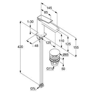 Смеситель для раковины Kludi Decus 542890575 хром