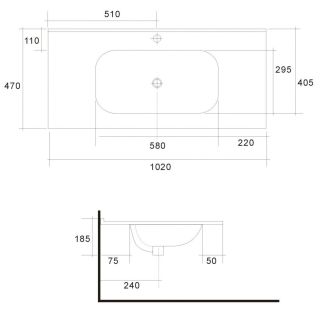 Раковина керамическая Art&Max 100см AM7110-100