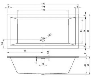 Акриловая ванна Riho Rethink Cubic B109001005 190х90см белый