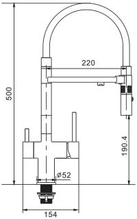 Смеситель для кухни Rose R958H чёрный матовый