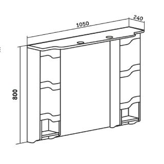 Зеркальный шкаф Runo  Стиль 105 (00000001119)