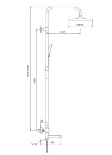 Душевая стойка Splenka S223.26.03 с термостатом золотой сатин
