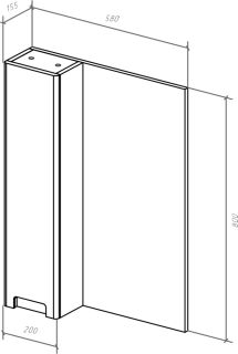Зеркало-шкаф Bellezza Пегас 60см левый красный 00000008041