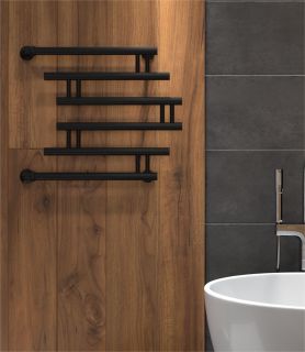 Полотенцесушитель водяной Indigo Zip FZW60-60BR 60x60 см чёрный муар