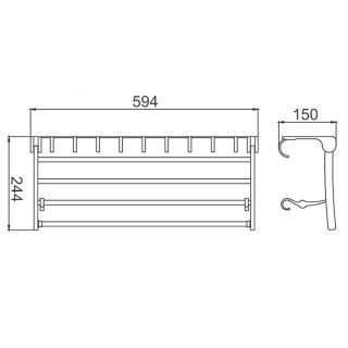 Полка для полотенец  Frap F808 хром