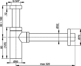 Сифон для раковины AlkaPlast A400