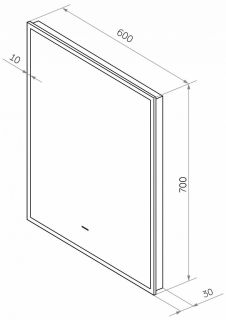 Зеркало с подсветкой Art&Max Sorrento 60x70см AM-Sor-600-700-DS-F