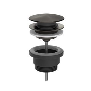 Донный клапан Gessi 54599.707 без перелива чёрный хром шлифованный