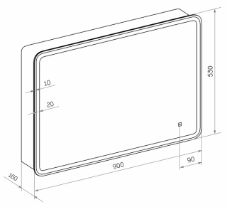 Зеркальный шкаф с подсветкой Misty Токио 90см белый