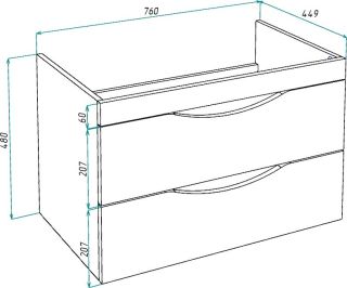 Тумба под раковину Bellezza Санриса 80см орех 00000010188