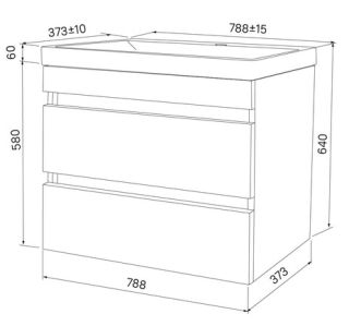 Подвесная тумба IDDIS Zodiac ZOD8AB0i95K с ящиками 80см белый/под дерево