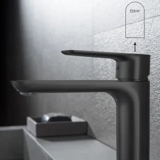 Смеситель для раковины Black&White Universe 8301BUK чёрный матовый