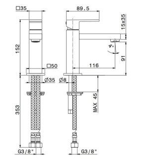 Смеситель для раковины Kerama Marazzi Futura 66412KM.21.018 хром