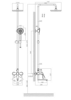 Душевая стойка DQ Bayern.Mnchen DA1563705B18 чёрный