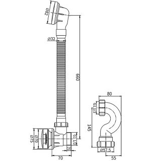 Слив-перелив для ванны автомат Frap F68-2