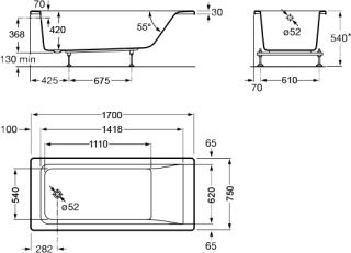 Акриловая ванна Roca BeCool 170x80 ZRU9302852