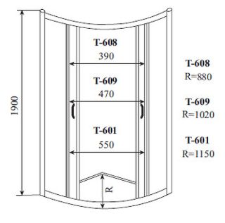 Душевой уголок Timo Altti 100х100 ALTTI-601С профиль Хром стекло прозрачное